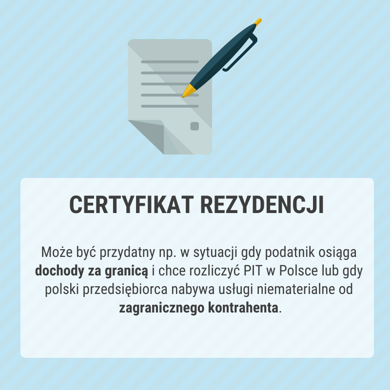 certyfikat rezydencji podatkowej