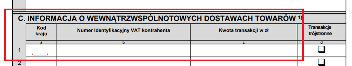 PIERWSZY PODATNIK VAT - kod kraju/nr VAT