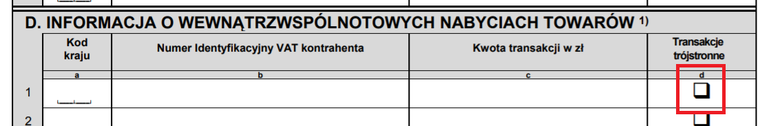 DRUGI PODATNIK VAT - WDT - transakcje