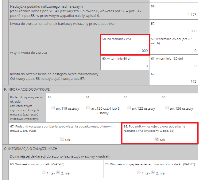 formularz VAT-7/VAT-7K część 2