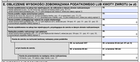 formularz zwrotu VAT