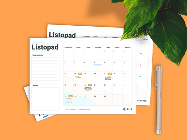 planner do druku - listopad 2019