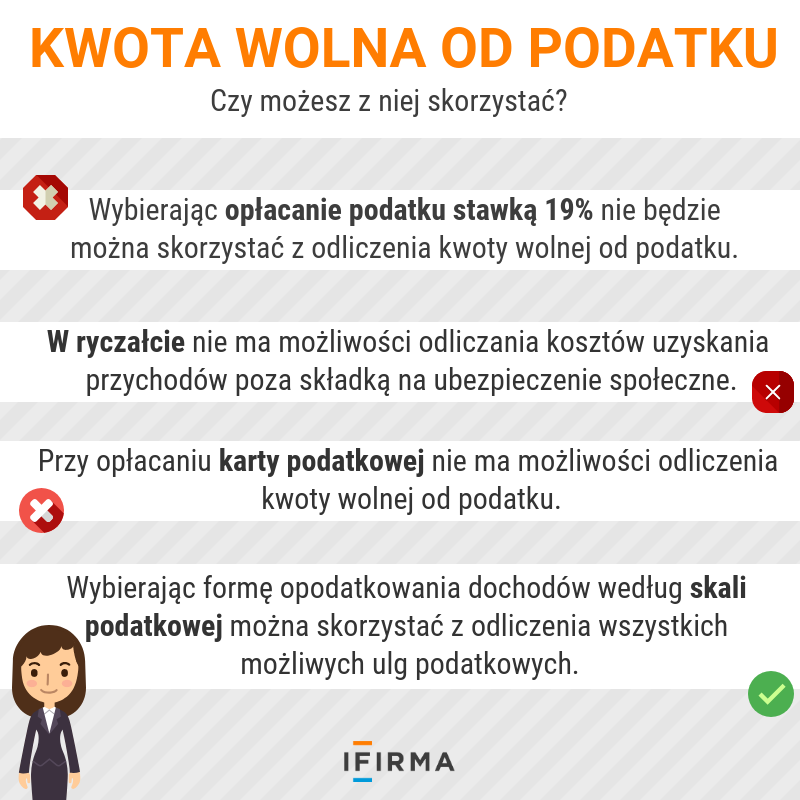 czy mogę skorzystać z kwoty wolnej od podatku - infografika