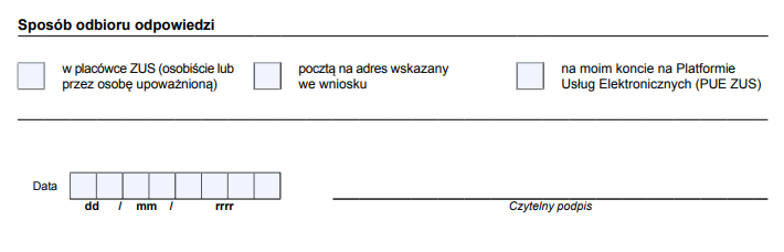 Wniosek RZS-P - odbiór odpowiedzi Wniosek RZS-P - odbiór odpowiedzi