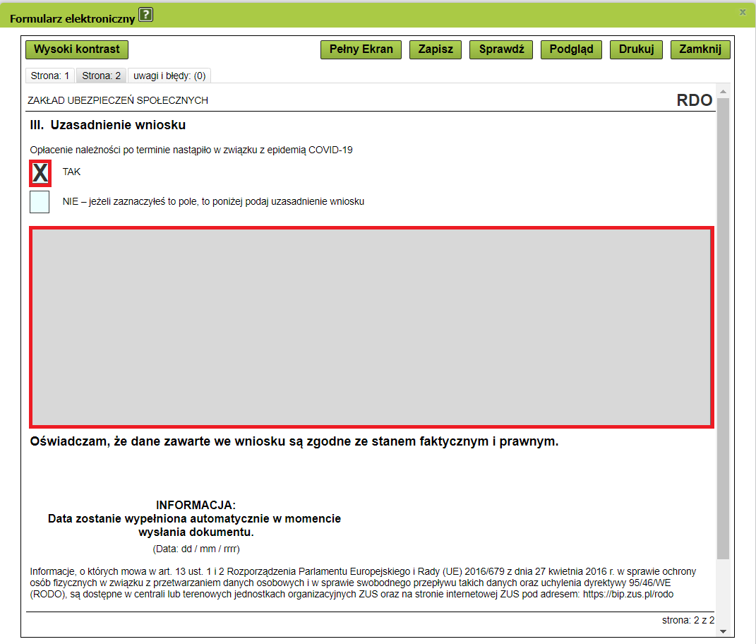 wniosek RDO