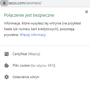 błędy UX przykład 3 bezpieczeństwo witryny jako element UX