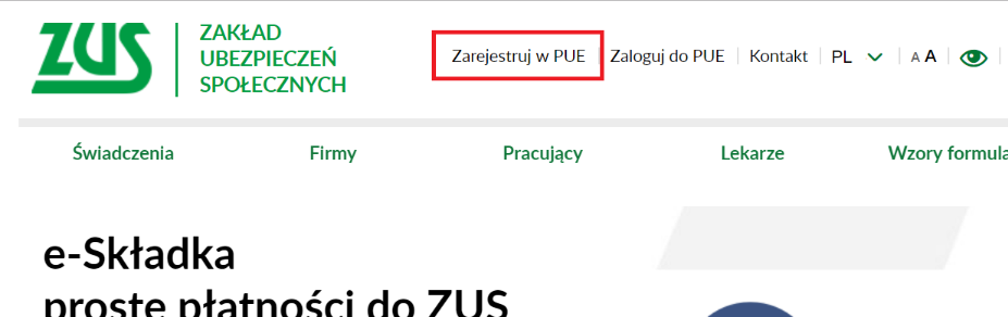 ZUS PUE zakładanie konta