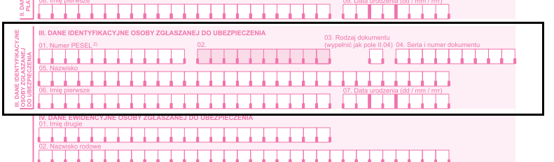 dane identyfikacyjne osoby zgłaszanej