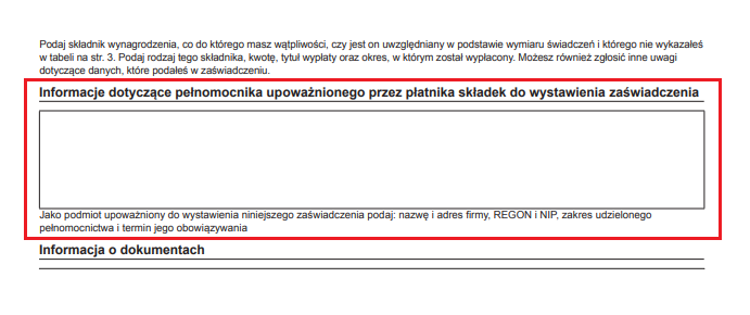 informacje dotyczące pełnomocnika