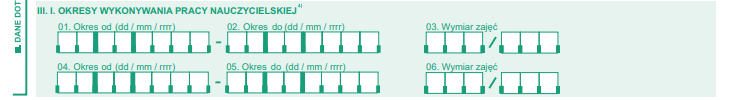 okres wykonywania pracy nauczycielskiej