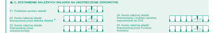 imir zestawienie należnych składek na ubezpieczenie zdrowotne