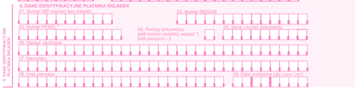 zus ria dane identyfikacyjne platnika