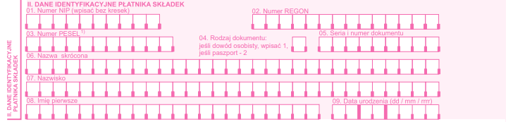 zus zaa dane identyfikacyjne