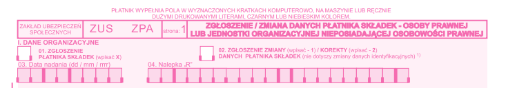 zus zpa dane organizacyjne