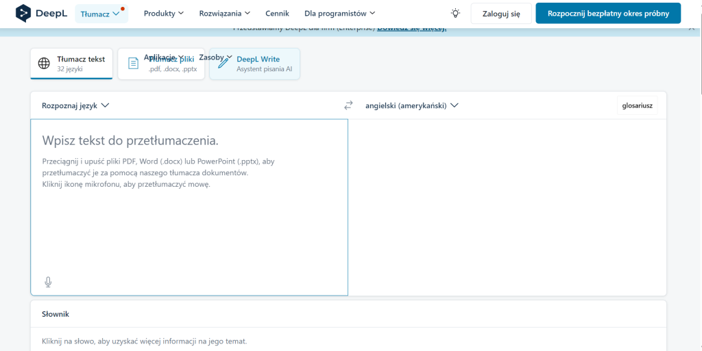 Tłumacz internetowy DeepL