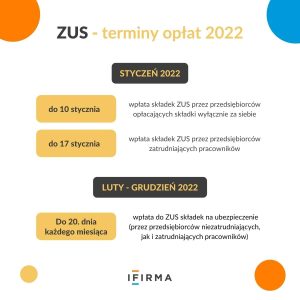składki zus 2022 - terminy opłat składki zus 2022 - terminy opłat