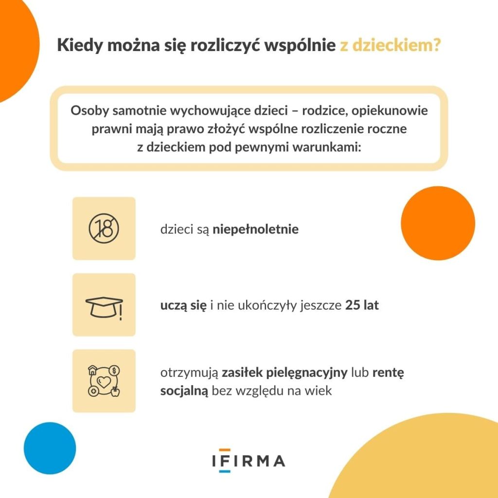 wspólne rozliczenie z dzieckiem w 2022 infografika