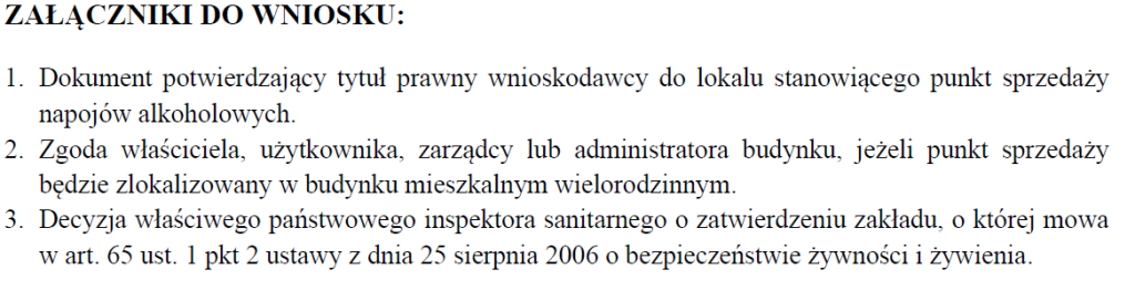 załączniki do wniosku