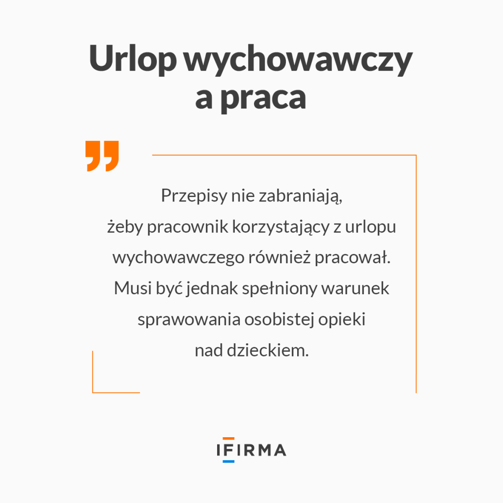 urlop wychowawczy a praca infografika