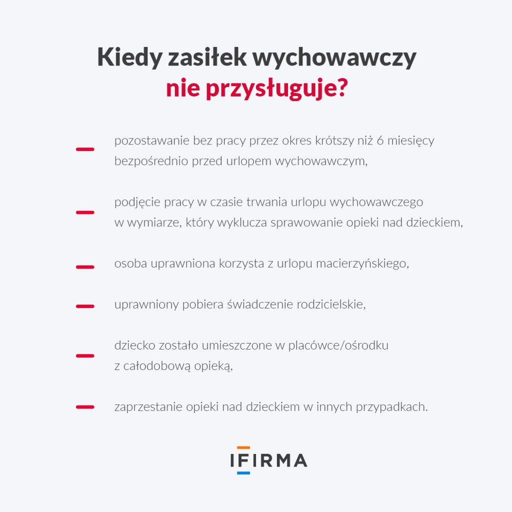 komu nie przysluguje zasilek wychowawczy?