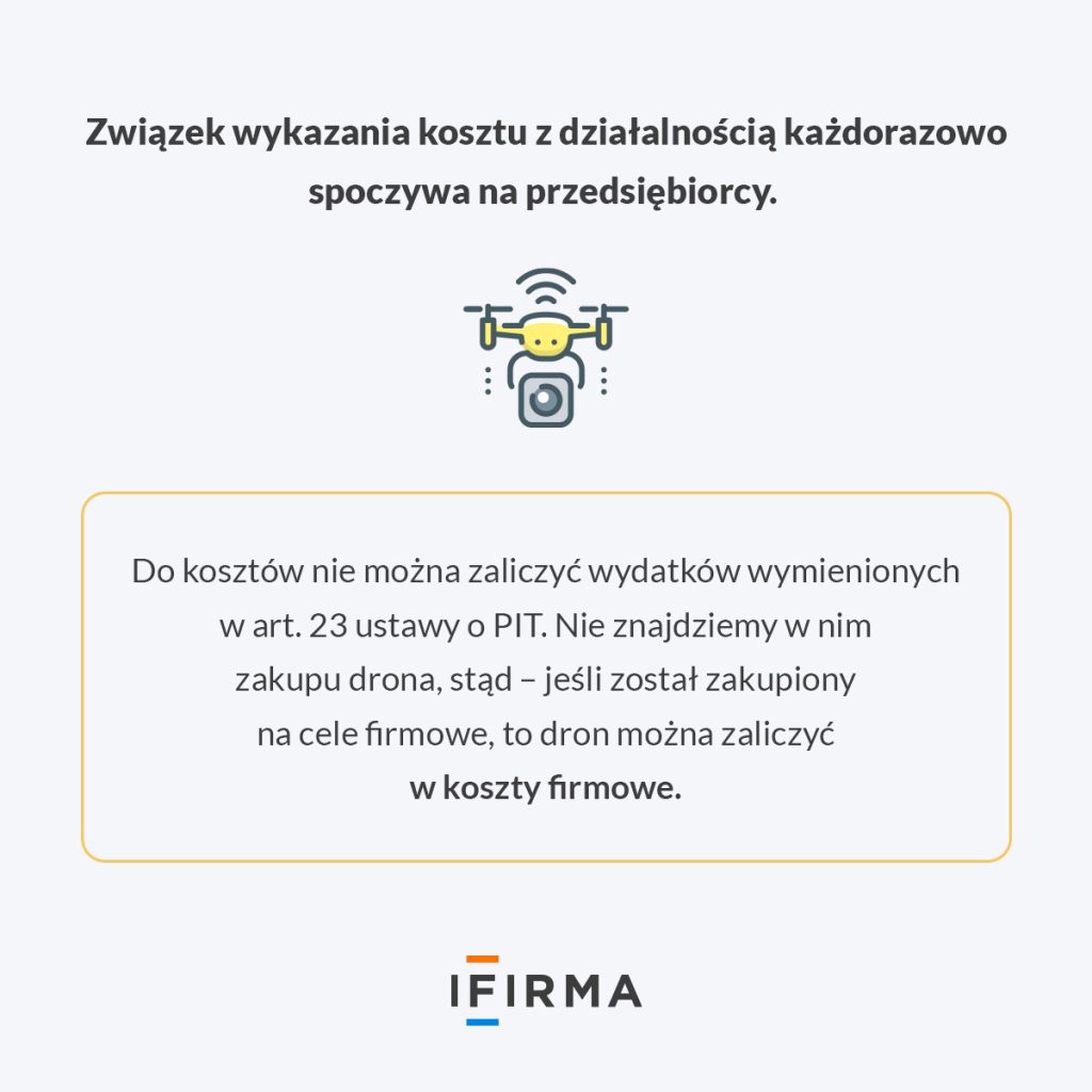 dron firmowy w kosztach infografika