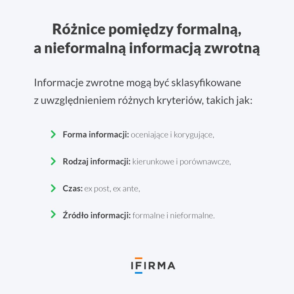 formalna a nieformalna informacja zwrotna