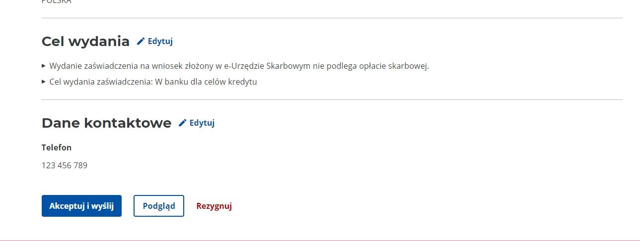 ZAS-W - zaświadczenia o niezaleganiu w podatkach automatycznie w e-US
