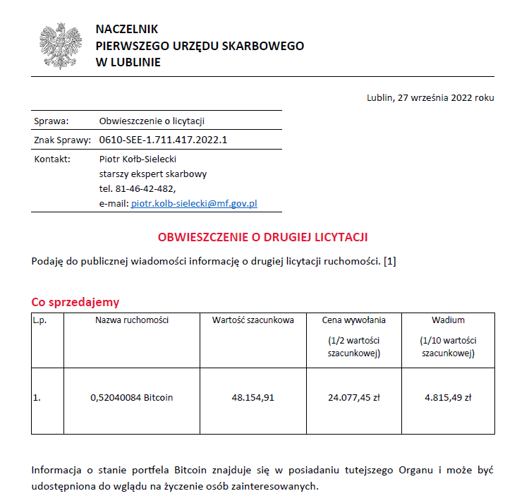 egzekucja z kryptowaluty