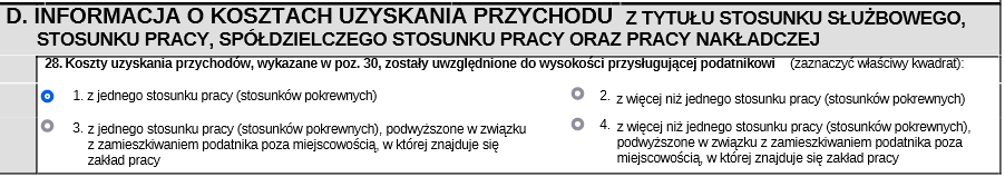 PIT-11 informacja o kosztach uzyskania przychodu