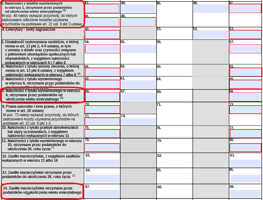 PIT-11 należności i zasiłki