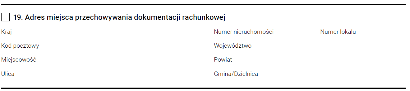 wniosek do CEIDG - adres miejsca przechowywania dokumentacji