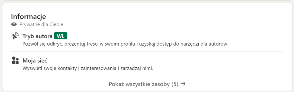 Biuletyny na LinkedIn - tryb autora