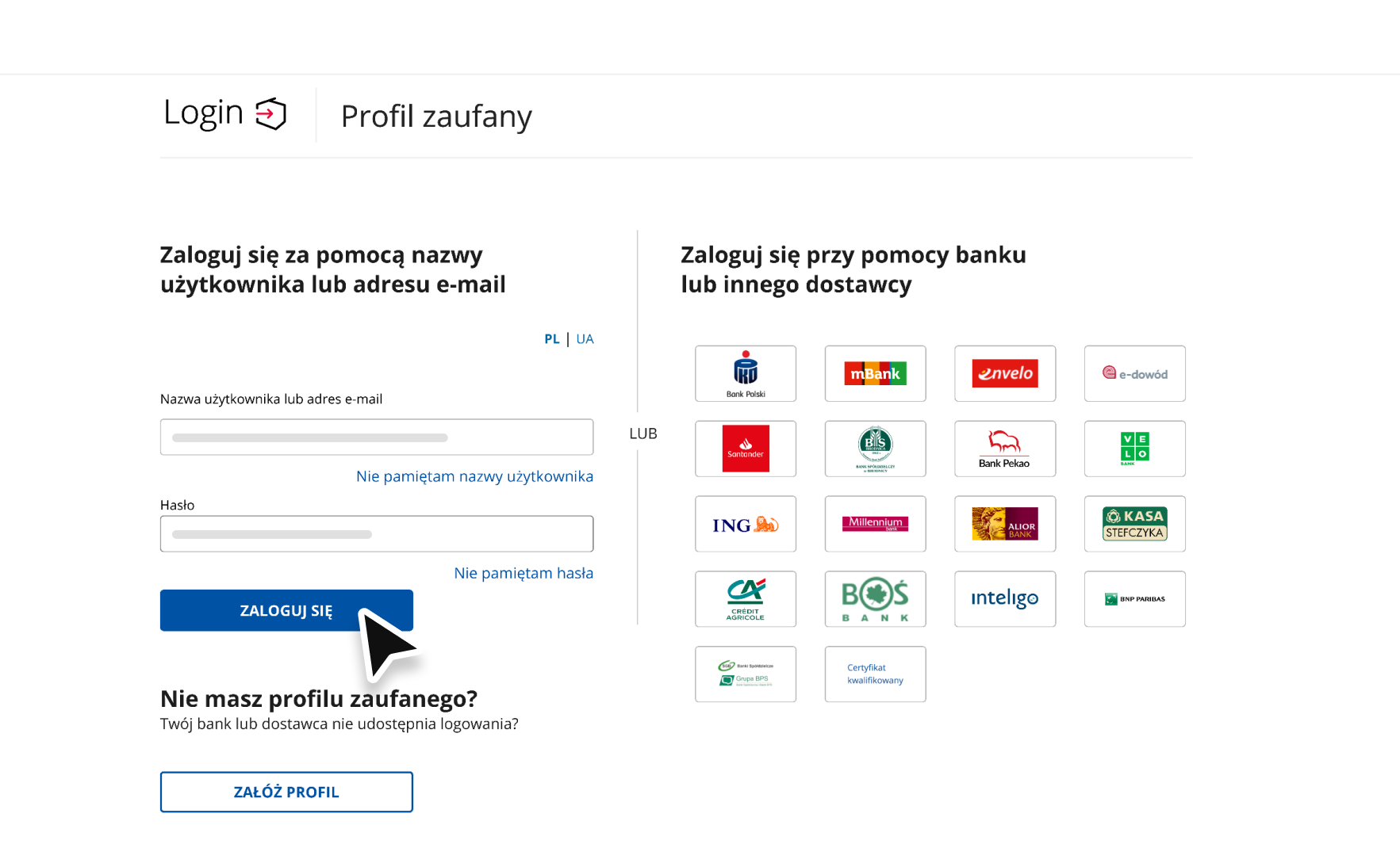 zaloguj się do profilu zaufanego