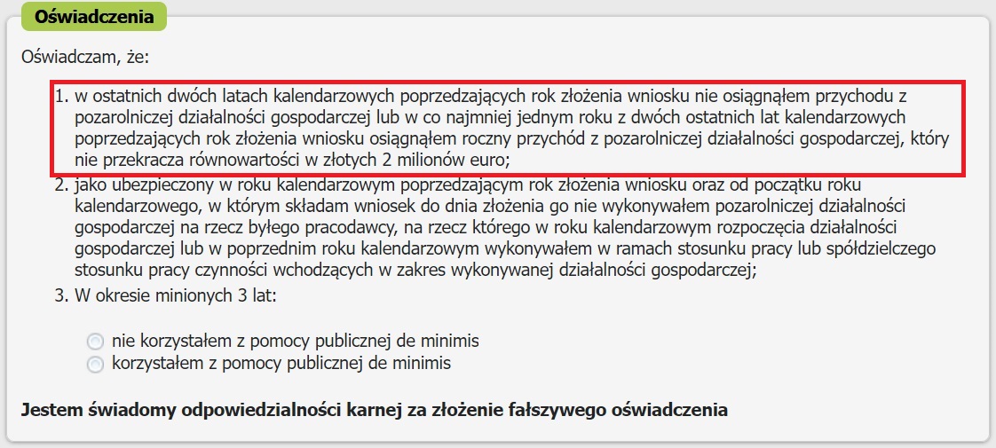 wniosek RWS ośiadczenia