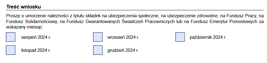 wniosek o umorzenie należności - treść wniosku