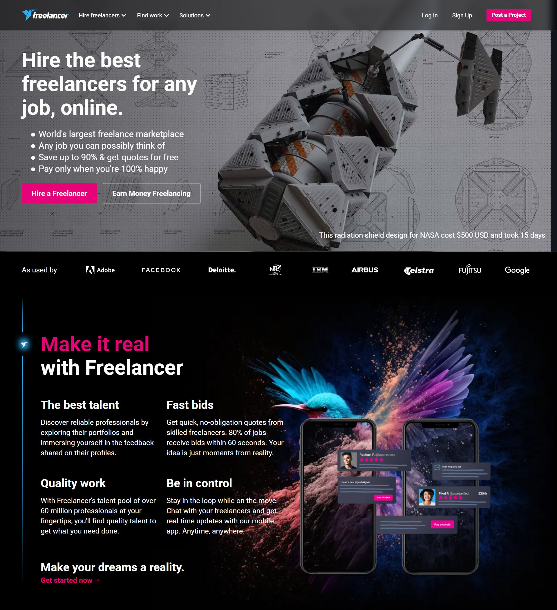 freelancer - zrzut ekranu