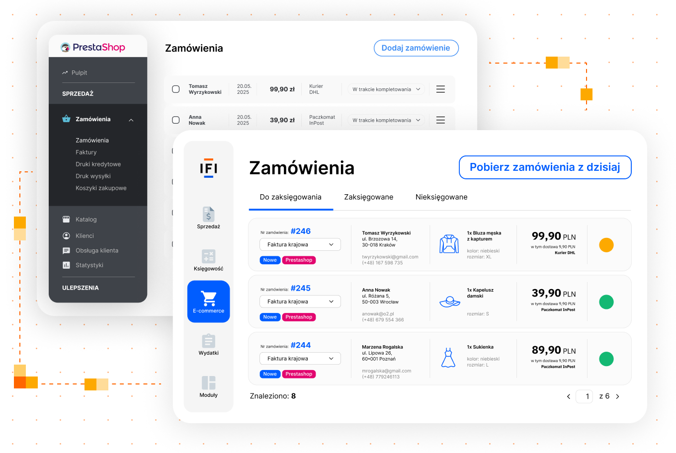 pobieranie zamówień prestashop