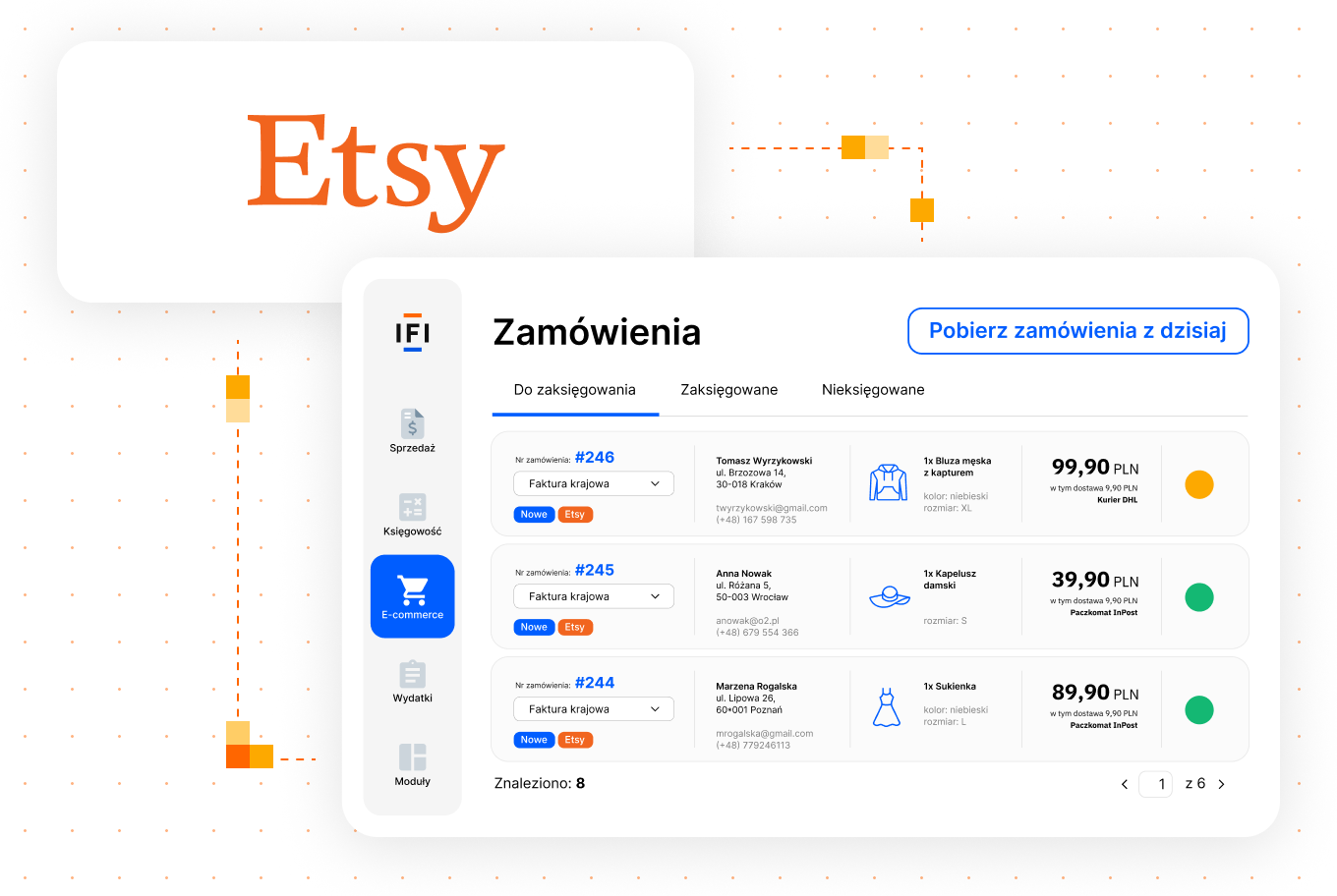 pobieranie zamówień etsy