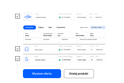 manager produktów dodawanie