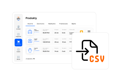 pliki CSV w managerze produktów