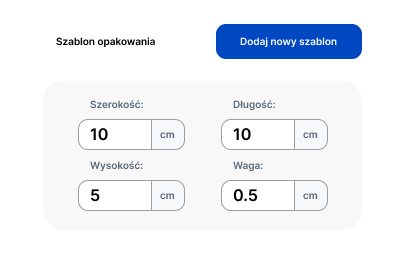 szablony wymiarów i wag