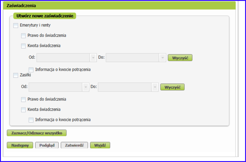 Samodzielne tworzenie zaświadczeń z danymi z ZUS