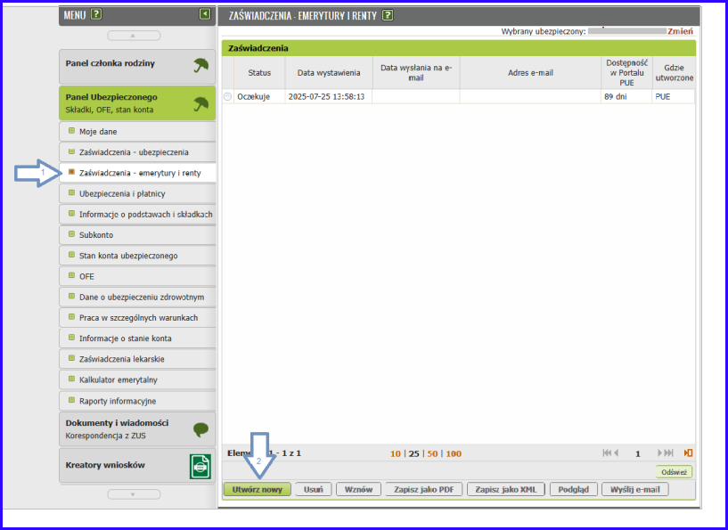 Samodzielne tworzenie zaświadczeń z danymi z ZUS