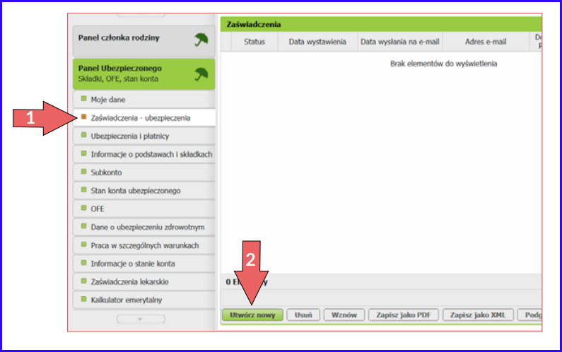Samodzielne tworzenie zaświadczeń z danymi z ZUS