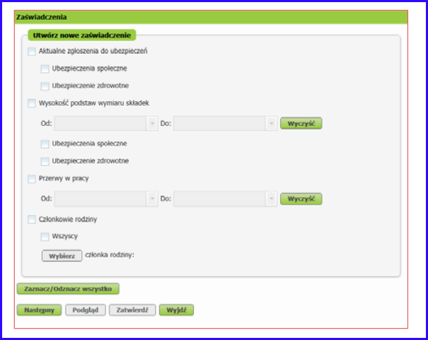 Samodzielne tworzenie zaświadczeń z danymi z ZUS