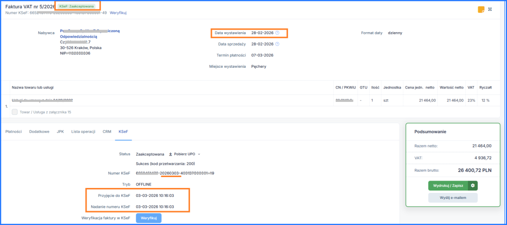 faktura offline ifirma ksef