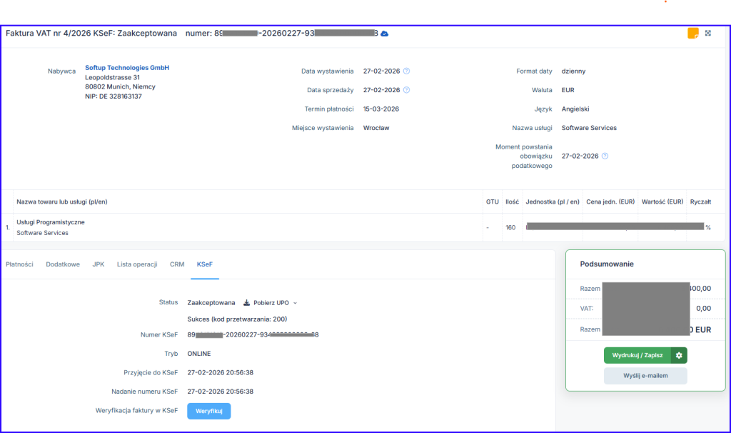 wystawianie faktur w IFIRMA